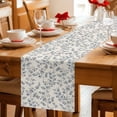 thumbnail image 5 of Table Runner - 120 Inch Long, Navy Blue Leaves Kitchen Dining Table Runner Dresser Scarves, Vintage Summer Botanical Farmhouse Rustic Farmhouse Decor for Coffee Tables Wedding Party Banquet, 5 of 8