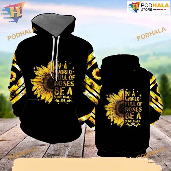 Sunflower In The World Hippie All Over Printed 3D Hoodie