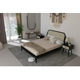 thumbnail image 6 of Aurous 43" Queen Platform Bed Frame, Rattan Headboard, Bohemian Style, Solid Wood, Black, 6 of 19