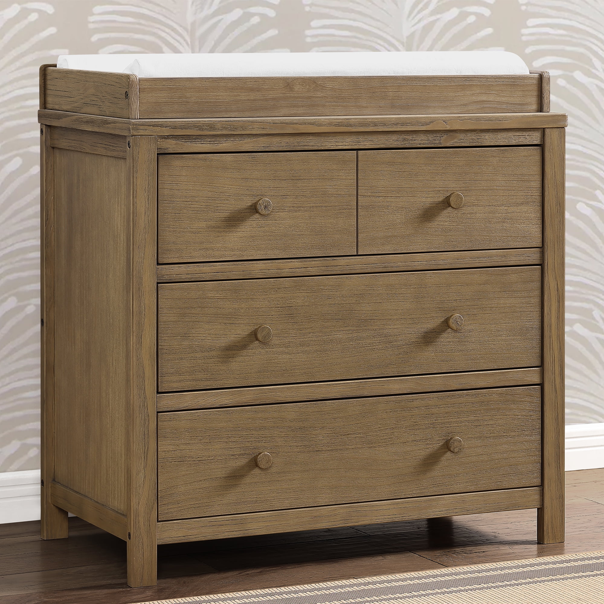 Delta Children Cambridge 3 Drawer Dresser with Interlocking Drawers, Rustic Acorn