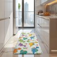 thumbnail image 4 of Colorful Dinosaurs Holding Flowers Kitchen Rug Mat,Kitchen Runner Rugs Non Skid Washable,Decorative Kitchen Floor Mats for Kitchen,Sink,Laundry,17"x47.2", 4 of 7