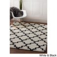 Super Area Rugs, Cozy Plush White & Blue Trellis Shag Rug, 5' x 7' 2