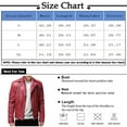 thumbnail image 2 of Men's Classic Red Faux Leather Biker Jacket with Zipper Pockets, Stylish Motorcycle Outerwear, 2 of 3