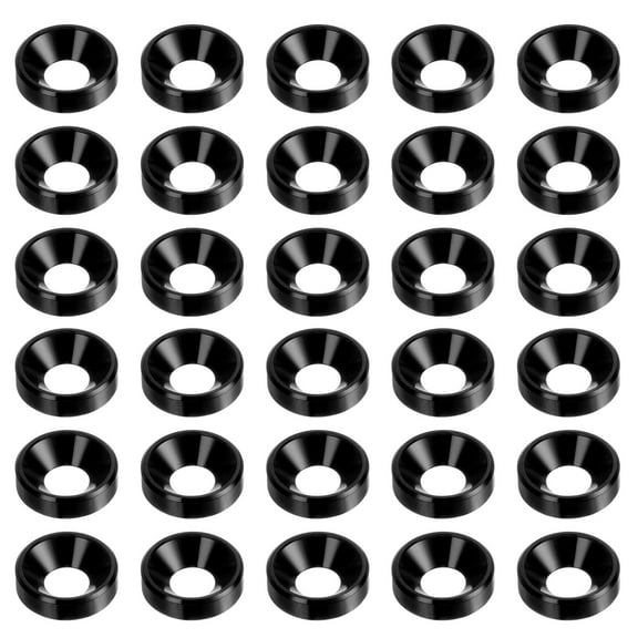 30packs Countersunk Washer M5 Anodized Aluminum Alloy Finishing Washers, Black