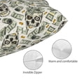 thumbnail image 3 of Zufioo Skull with Cash Print Double-Sided Throw Pillow Cover, Pillow Protector Home Decor - With Hidden Zipper, Suitable for Bedroom, Living Room, Car Interior-14"x20", 3 of 6