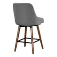 thumbnail image 5 of Bagford 26" Swivel Counter Stool with Medium Espresso Legs in Charcoal Fabric, 5 of 8