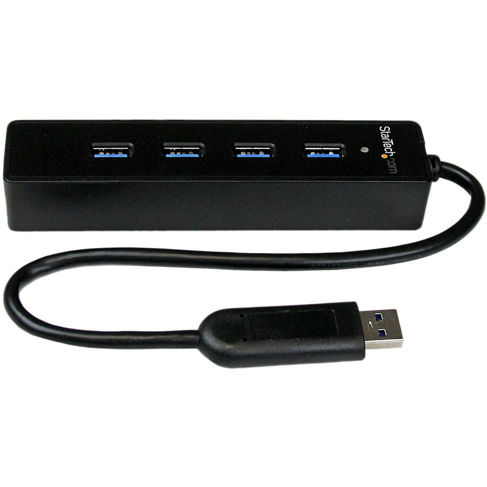 4 Port Portable SuperSpeed USB 3.0 Hub with Builtin Cable