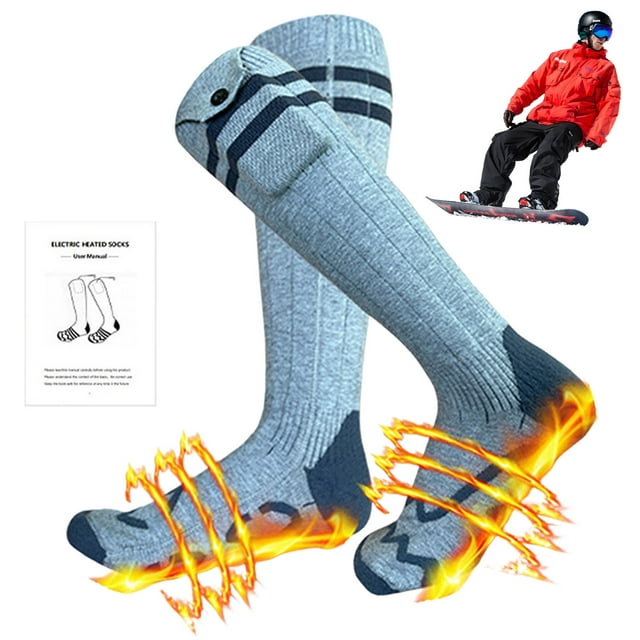 LAMDAWE Chaussettes Chauffantes pour Hommes Femmes, avec 4 Niveaux de Chauffage, Chaussettes Électriques Réchauffantes d'Hiver avec Contrôle par Application, Chaussettes Thermiques Rechargeables Lavables pour Ski Camping Randonnée Cyclisme Travail Extérieur