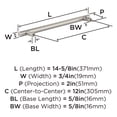 thumbnail image 6 of Amerock Bar Pulls 12 inch (305mm) Center-to-Center Satin Nickel Appliance Pull, 6 of 8