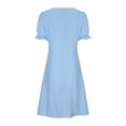 thumbnail image 5 of BLVB Dresses for Women Casual Spring Summer Trendy Wrap V Neck Short Sleeve Cotton Linen Dress Ruched Work Dress, 5 of 6
