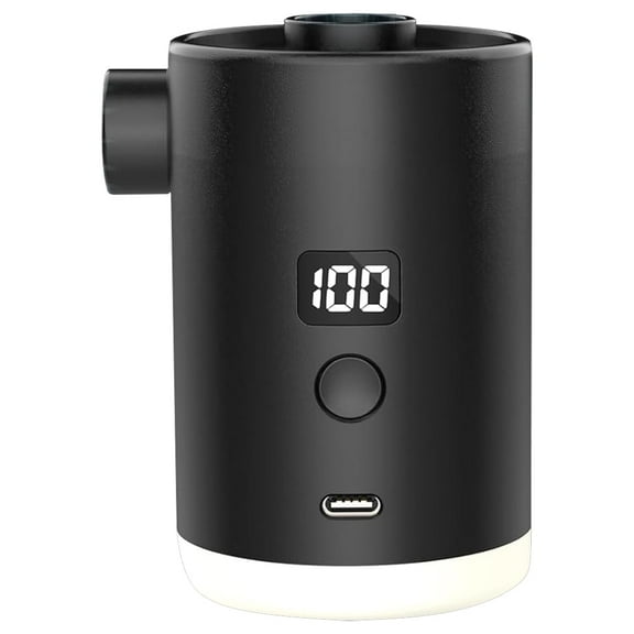 MixMart Mini Air Mattress Pump with Camping Lantern LED Display Screen Inflator/Deflator Pump USB Rechargeable Mini Wireless Air Compressor 4000mAh for Pool Floats Sleeping Pads Swimming Rings