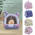 thumbnail image 1 of CBFFDC Lit pour Animaux Chaud pour Automne et Hiver Lit pour Hamster Semi-Fermé avec Crochet de Suspension Imprimé Dessin Animé Abri Confortable pour Temps Froid, 1 of 7