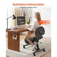 thumbnail image 2 of VEVOR Chaise Ergonomique à Genoux avec Dossier et Roues, Chaise de Posture Mobile en Forme de X avec Hauteur Réglable et Coussins en Mousse Épaisse, Noir, 2 of 9