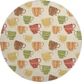 thumbnail image 2 of Addison Rugs Mayfield Washable Kitchen Tea Cups Multi Round Rug, 8' x 8', 2 of 5
