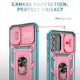 thumbnail image 3 of Dteck Card Holder Case for Samsung Galaxy S23 FE,Shockproof Rubber Rugged Slide Camera Lens Cover Built-in 360° Rotate Kickstand Magnetic Protective Case for Galaxy S23 FE,Pink+Mint, 3 of 11