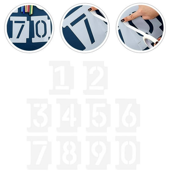 Topbathy DIY Hollow Out Stencil 0-9 Number Stencils Reusable Pet for Daily Use 2Sets