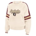 thumbnail image 2 of Women's WEAR by Erin Andrews  Cream Florida State Seminoles Chenille Woven Patch Stripe Pullover Sweater, 2 of 4