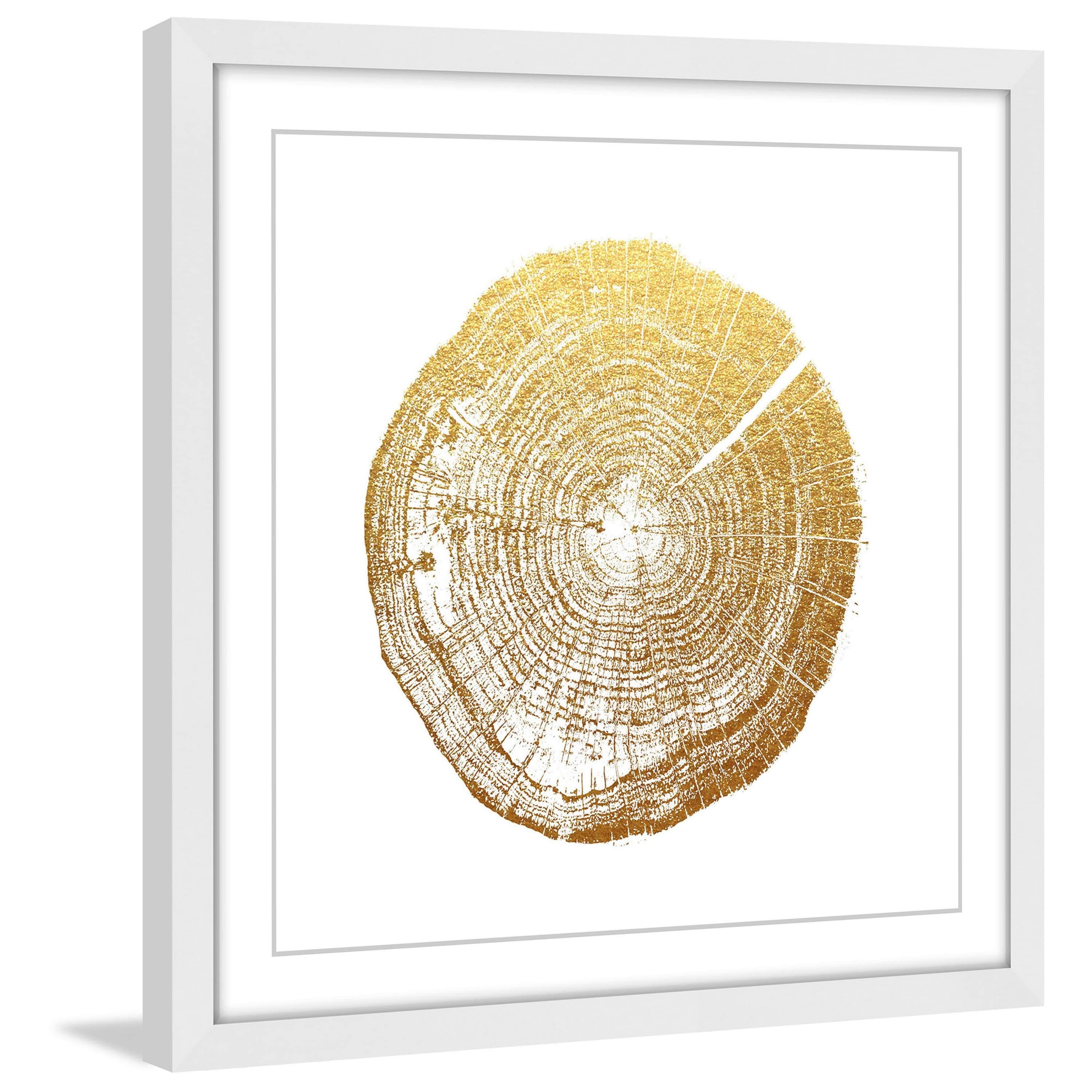 "Log Cutout Gold" Framed Painting Print