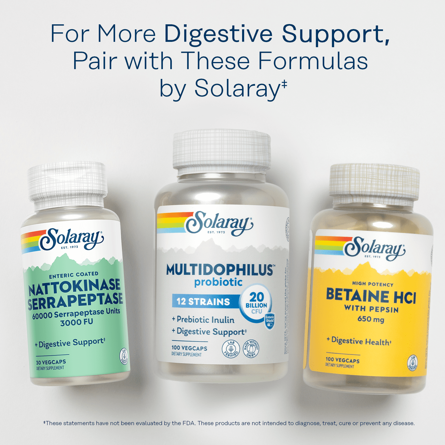 Solaray Nattokinase & Serrapeptase Supplement | 3,000 FU | Healthy Circulation, Blood Flow Support | 30 VegCaps
