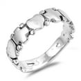 thumbnail image 1 of Heart Cross Alternating Stackable Chic Ring .925 Sterling Silver Band Jewelry Female Male Size 7, 1 of 4