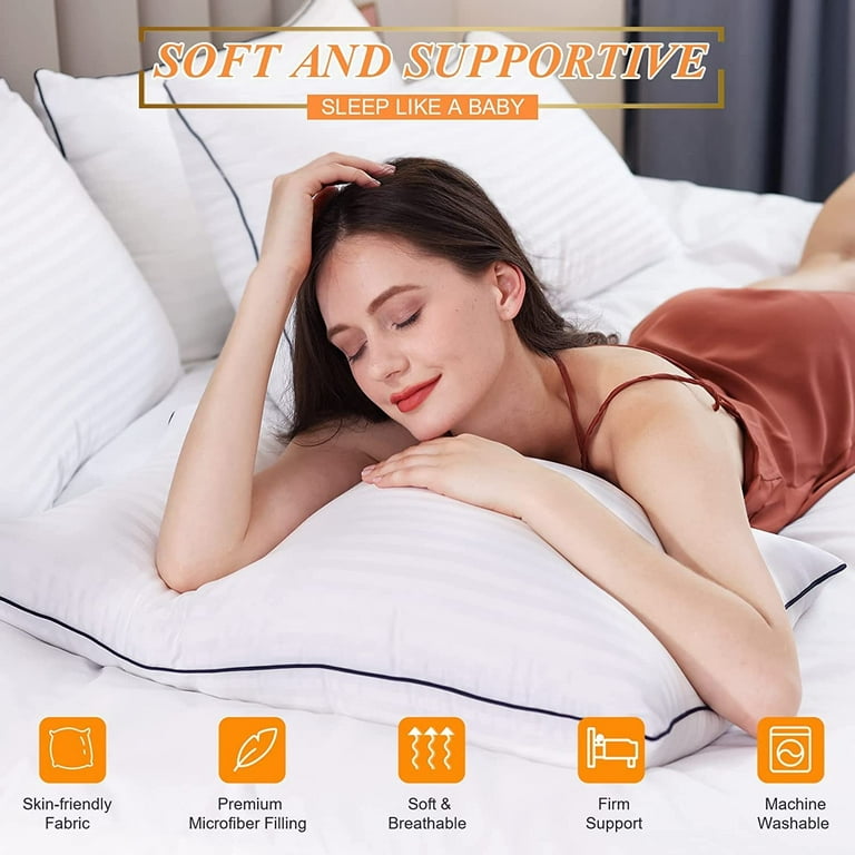 BedStory Bed Pillows for Sleeping - Queen Size Set of 2, Hotel Quality Soft  & Comfortable Improve Sleep Quality, Luxury Pillows for Side, Stomach or