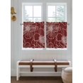 thumbnail image 2 of Red Flowers 2 Panel Kitchen Curtains for Small Windows, Spring Floral Botanical Modern Art Bathroom Tier Curtain, Short Window Treatment for Bedroom/Living Room 55"x24", 2 of 6