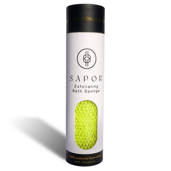 SAPOR - Ghanaian Exfoliating Body Bath Sponge - Neon Yellow | Holy Raw