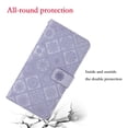 thumbnail image 7 of For IPhone 17 Pro 6.3" Ethnic Wind Embossed Strong Magnetic Attachment/Closure, Card Slots/Pocket, PU Leather Flip Wallet Case ﻿,Purple,For iPhone 17 Pro, 7 of 7