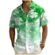 thumbnail image 2 of Ceisia Men's St. Patrick's Day Clover Print Short Sleeve Button-Down Shirt Collection | Ombre Clover Silhouette Print Button-Up Shirt Gifts, 2 of 8