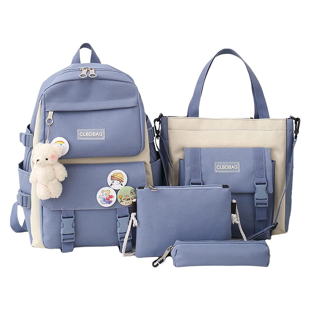 4 Pcs School Backpack Set Cute Backpack School Handbag Pencil Case