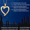thumbnail image 2 of Gem Stone King 18K Yellow Gold Plated Silver White Moissanite and Black Diamond Heart Pendant Necklace for Women | 0.18 Cttw | Gemstone Birthstone | Round 3.5MM | With 18 inch Chain, 2 of 6