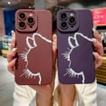 thumbnail image 6 of Compatible with iPhone 14 Pro Max, Cute Oil Painting Cat Case, Funny Cartoon Pattern Luminescence Design for Women Girls Soft TPU Shockproof Full Camera Lens Protective Back Cover-Red, 6 of 10