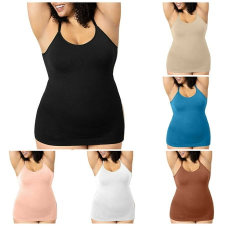 

Cameland Women s Shapewear Bodysuits Women s Solid Color Shaping And Belly Tightening Seamless Body Strap Round Neck Vest on Clearance