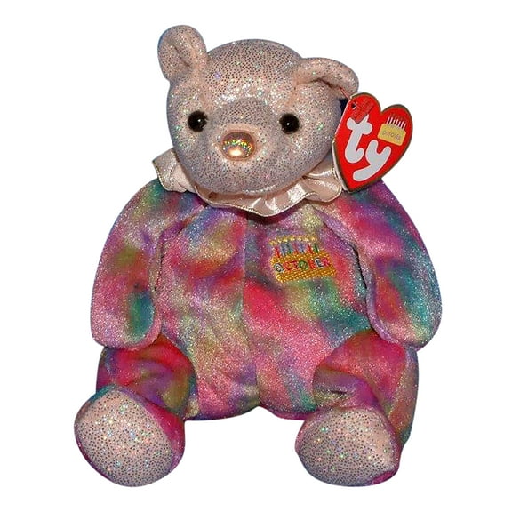 Ty Beanie Babies October the Birthday Bear Birthstone Opal Plush 2001