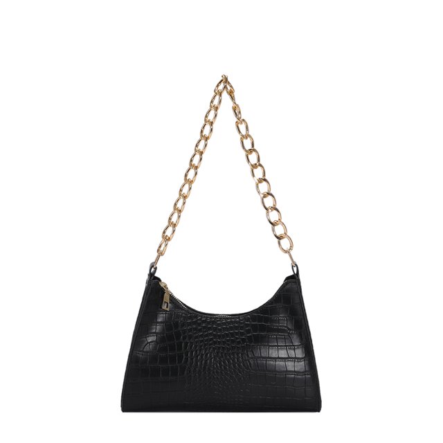 Bolsa Para Las Axilas Bolso de hombro para mujer Cadena Patrón de cocodrilo Bolso para axilas Bolso femenino (Negro) Tmvgtek Para Estrenar