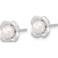 thumbnail image 2 of Sterling Silver Rh-Plated Polished Fwc Pearl Flower Post Earrings (8 X 8) Made In Thailand qe15731, 2 of 5