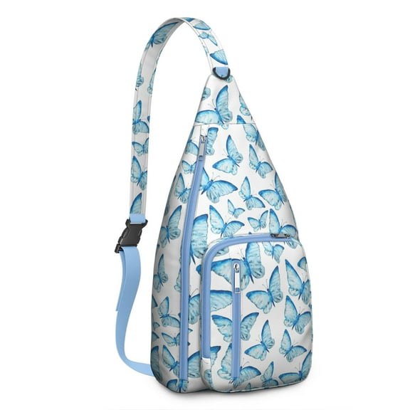 Colorful Artistic Butterflies Shoulder Bag - Lightweight Crossbody Sling Pack, Waterproof Daypack for Hiking/Cycling (Aesthetic Gift)