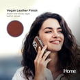 thumbnail image 5 of iHome Magnetic Vegan Leather Velo Case: Premium Vegan Leather, Lightweight, Ultra Slim, Shock Absorbent Velo Protective Case, MagSafe Compatible (iPhone 12/12 Pro, Brown), 5 of 7