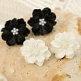thumbnail image 4 of Soumake 1 Pair Stud Earrings Anti-Allergy Decorative Exquisite Temperament Hyperbole Flower Faux Pearl Earrings For Dating, 4 of 4