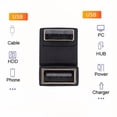 thumbnail image 7 of CY 10Gbps USB3.0 Male to Female Extension Power Data Video Adapter 360 Degree Up Opposite U Shape Back Angled, 7 of 7