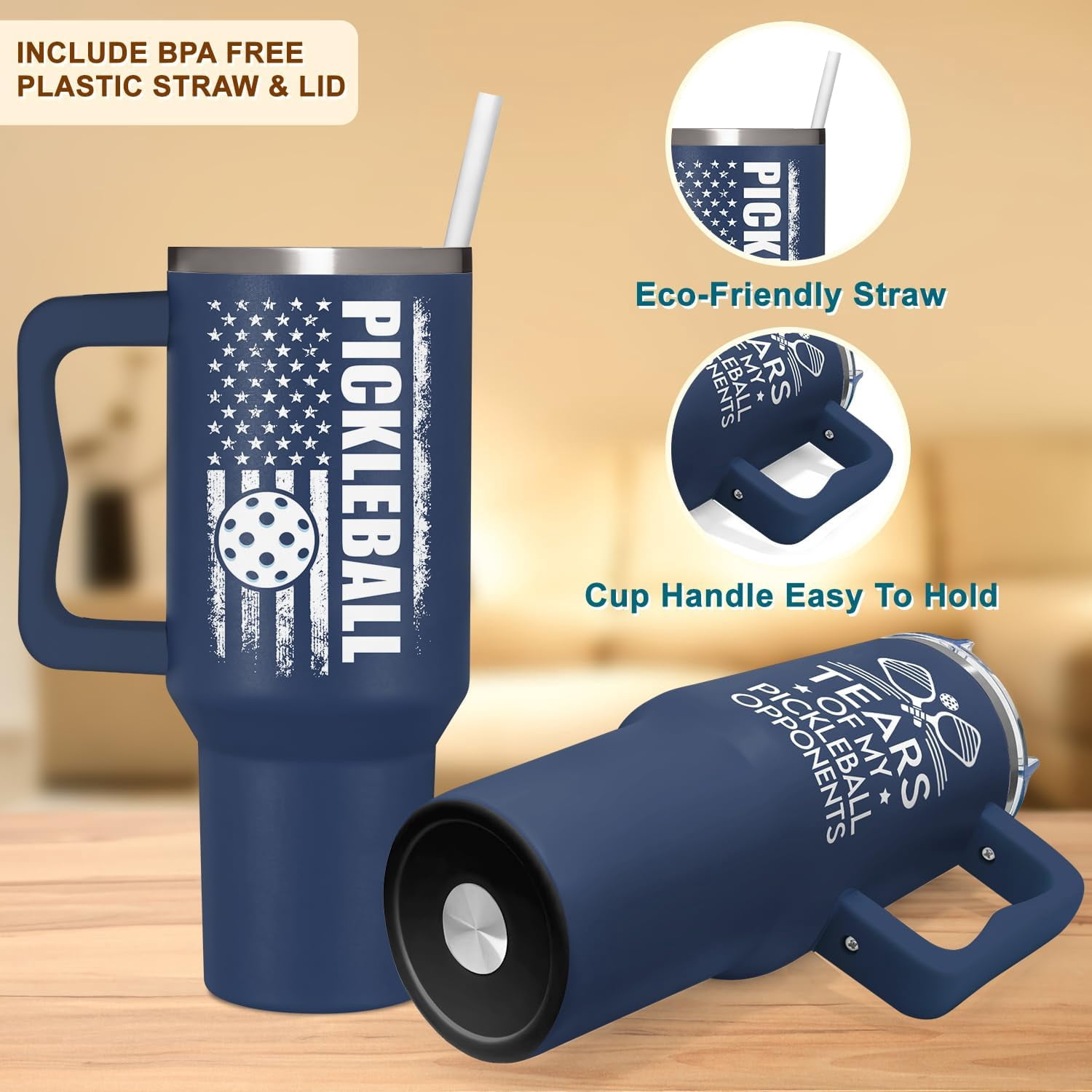 Pickleball Gifts For Men, Gifts For Pickleball Lovers, Pickleball Christmas Gift, Pickleballs Present Ideas From Son, Daughter And Kids, Christmas Presents For Dad, Tumbler 40oz With Handle