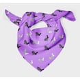 thumbnail image 3 of Bimba Purple Text & Stencil Rabbit Animal Printed Pure Silk Scarf Neck Wrap Summer Hair Bandanas For Women 40 x 40 Inches, 3 of 6