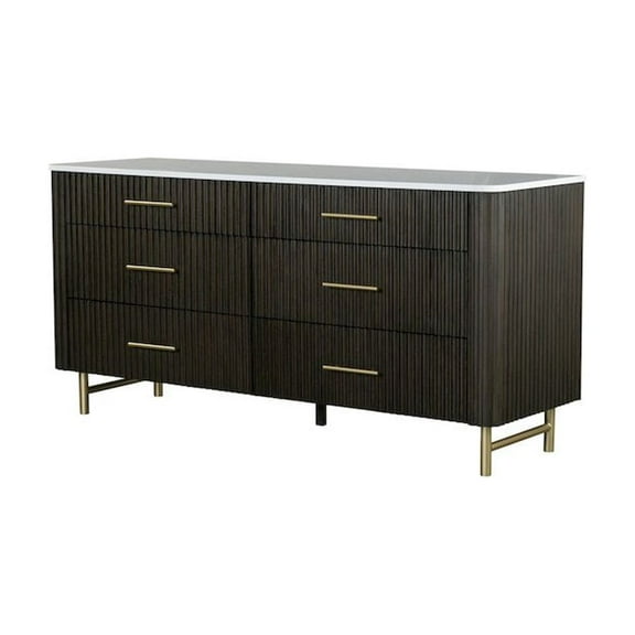 Acme Furniture Clayten Dresser in Marble Top & Espreeso Finish