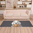 thumbnail image 2 of Yayeee Runner Rug for Bedroom 2'x6' Machine Washable Hallway Non Slip Mat, White Halloween Dog, 2 of 8