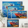 thumbnail image 4 of Boats During Warm Sunset Resting On The Water VII 32 in x 16 in Framed Painting Canvas Art Print, by Designart, 4 of 5