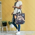 thumbnail image 4 of FORMRS Womens Canvas Tote Bag with Zipper Inner Pocket Shoulder Handbag, Pink Record, 4 of 7
