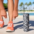 thumbnail image 2 of 20oz White and Black Of Leopard Print Skinny Tumblers Stainless Steel Tumbler with Lid and Straw,Vacuum Insulated Double Wall Travel Tumbler Cups with Cleaning Brush for Coffee,Tea, 2 of 6