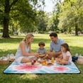 thumbnail image 5 of SHegdu Picnic Blankets 78 x 78 inch Waterproof Foldable Family Mat Portable Large Beach Blanket Washable Sandproof with Carry Strap for Camping Grass Lawn Park Travel Hiking (Type A), 5 of 10