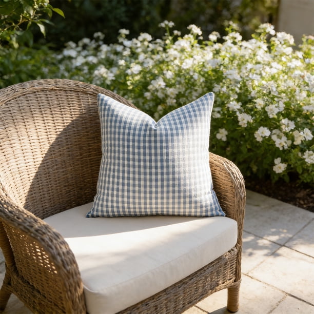 Fundas impermeables para cojines de exterior | Fundas decorativas para cojines | Fundas a cuadros para cojines de patio, sofá y banco