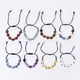 thumbnail image 5 of Nvzi Pulsera de cuentas hecha a mano, pulsera tejida con corazón de piedra natural, pulsera simple y ajustable (azul), 5 of 5